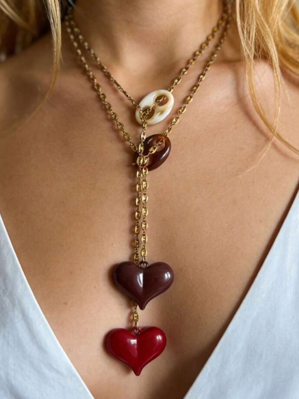 Boho heart necklace N2225
